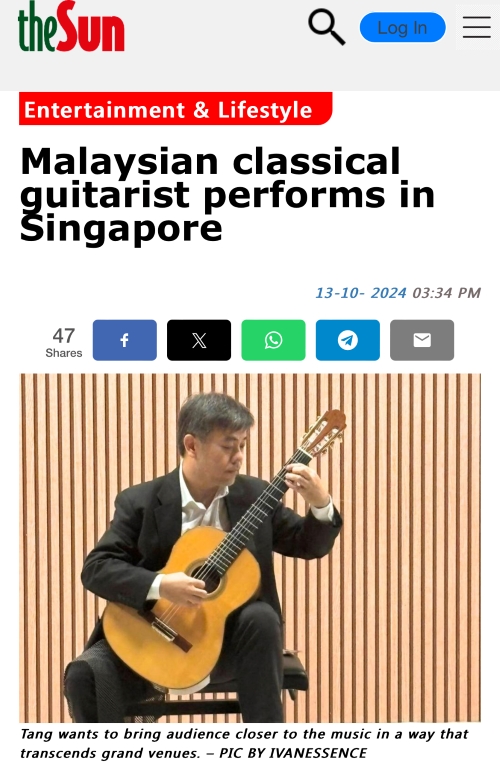 YS Tang Malaysian Guitar Media Coverage by theSun